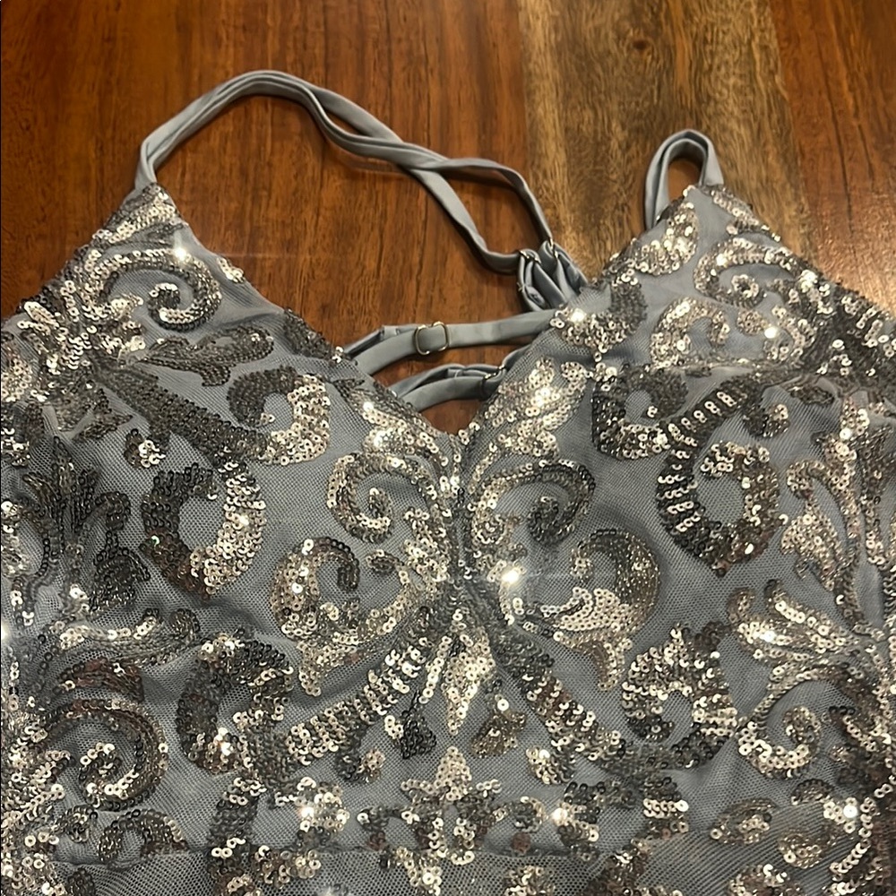 Windsor Light Blue Sequin Dress - Picture 3 of 12